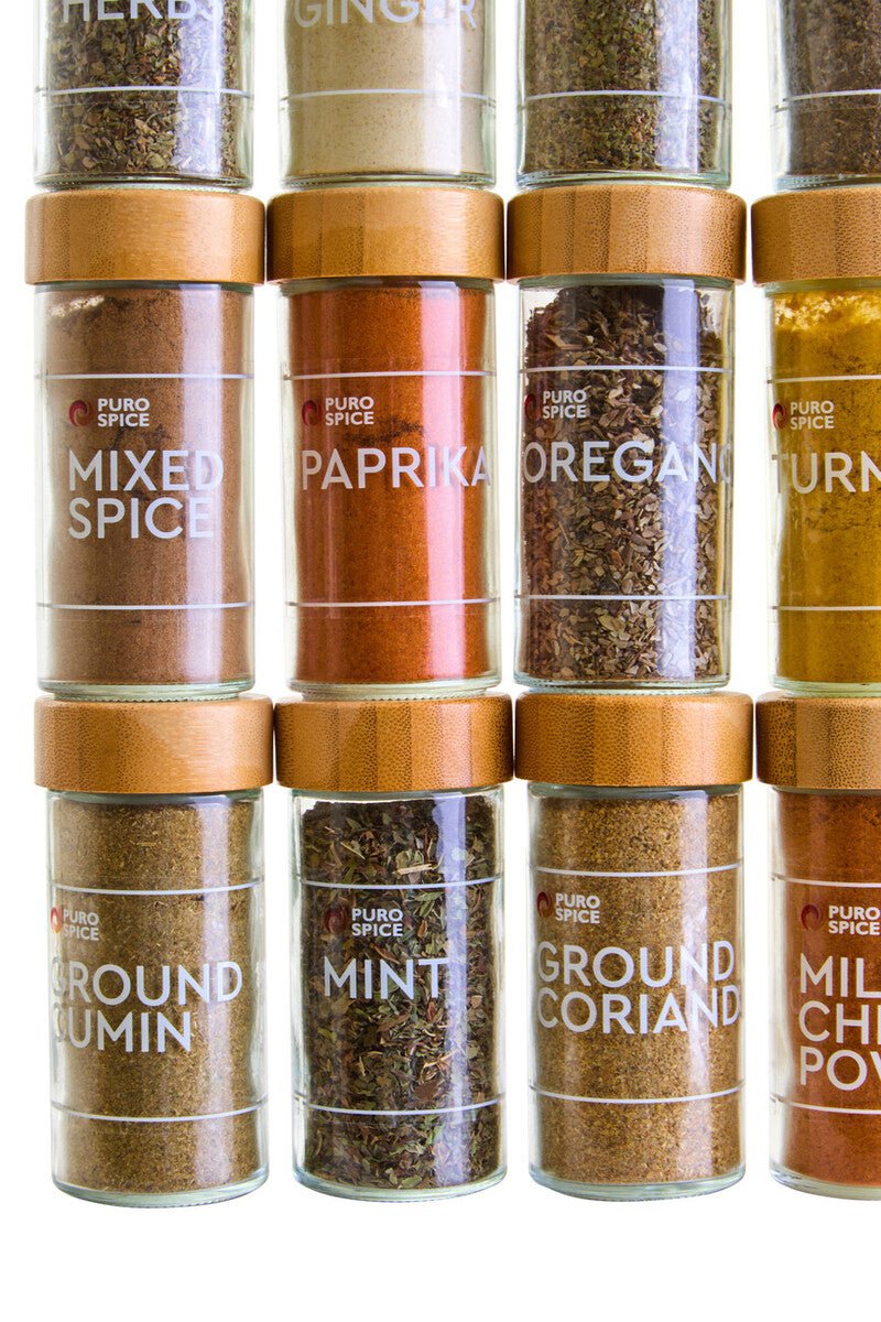 Puro Bamboo Revolving Spice Rack with 16 Jars - Bargainia.com - 5063227018901