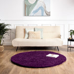 Purple Thick Shaggy Rug - California - Bargainia.com - 