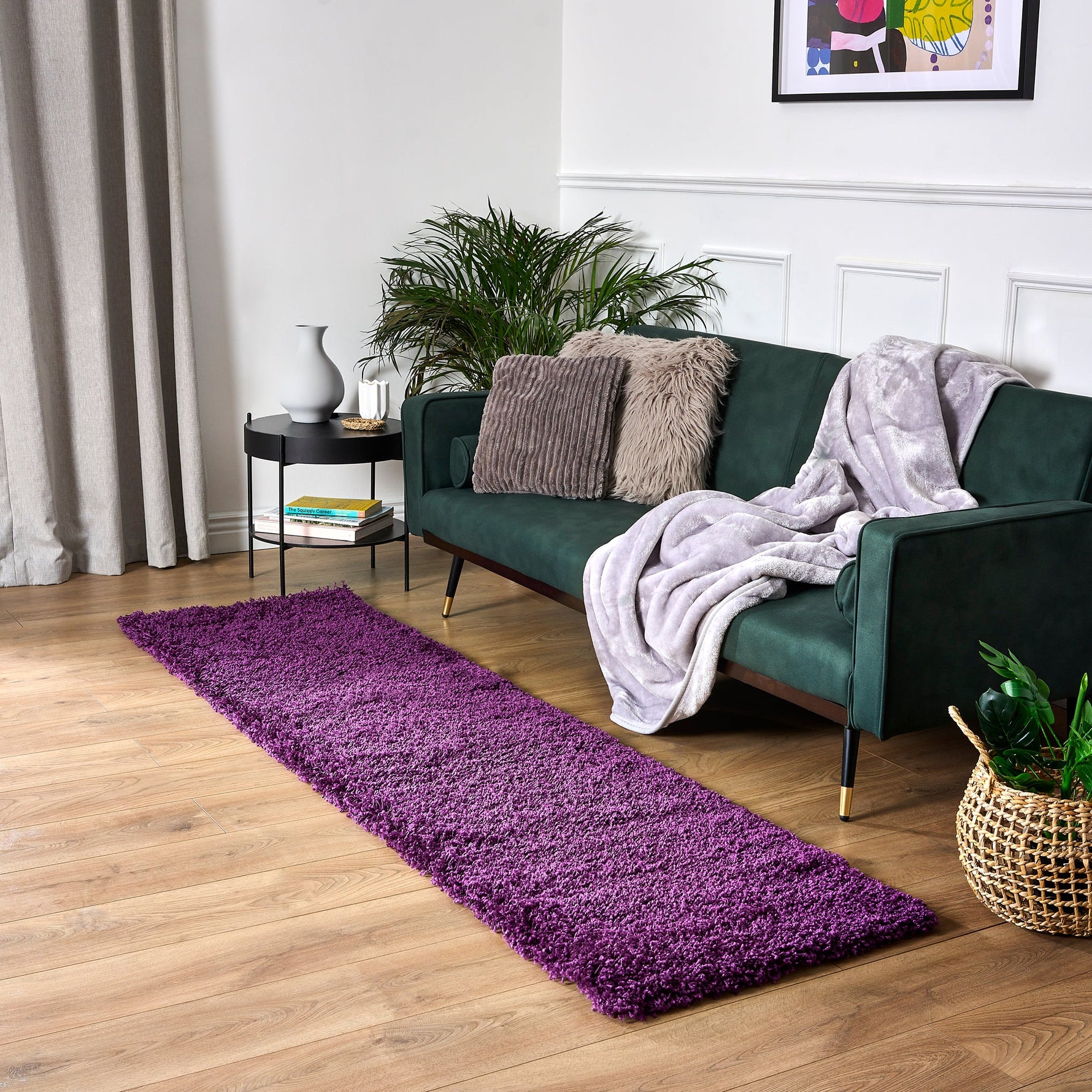 Purple Thick Shaggy Rug - California - Bargainia.com - 