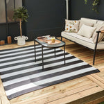 Rainbow Outdoor Rug Black & White | 1030 - Bargainia.com - 