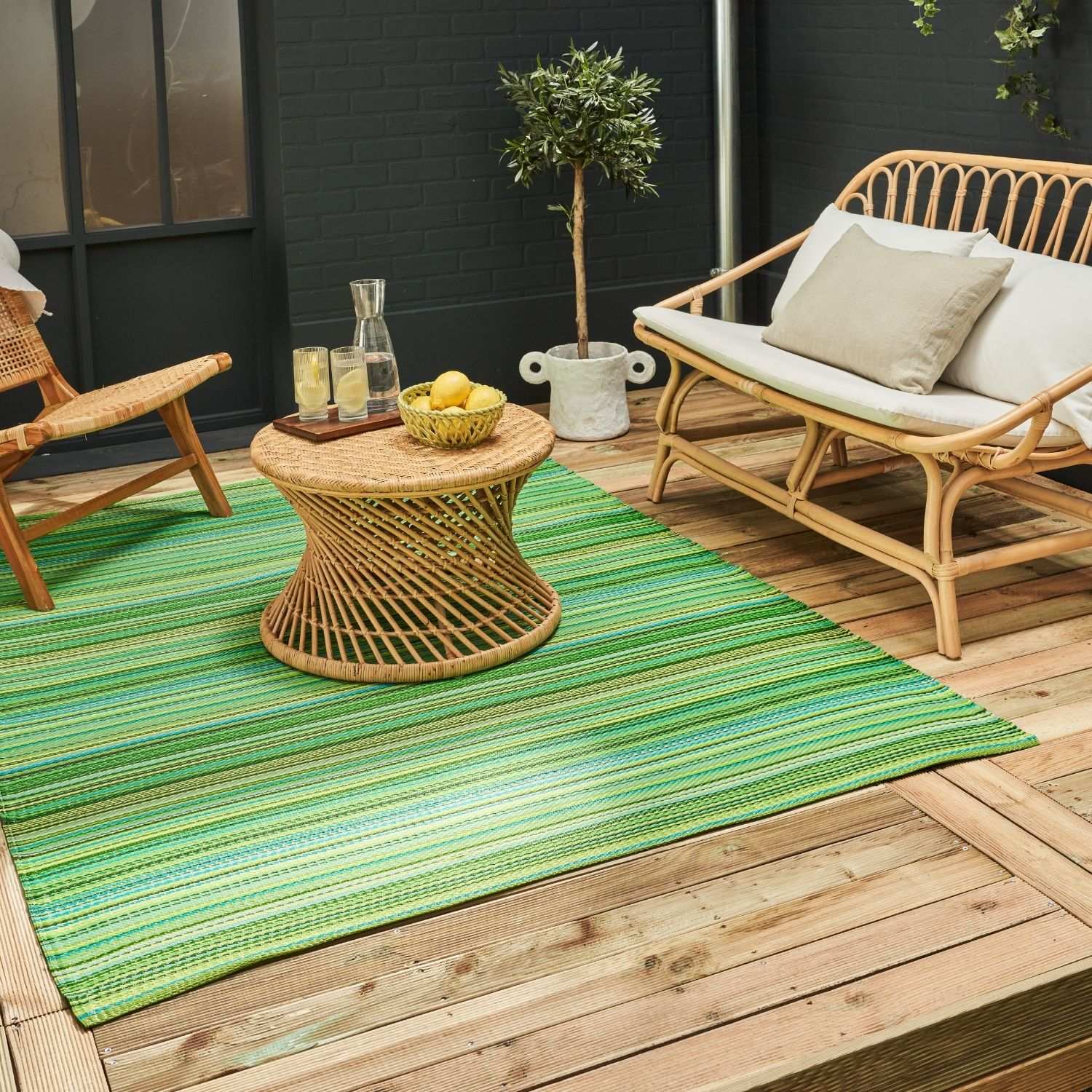 Rainbow Outdoor Rug Green | 1020 - Bargainia.com - 5056584543445 - 3680