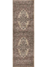 Raja Medallion Vintage Rug – Brown Heritage Elegance - Bargainia.com - 