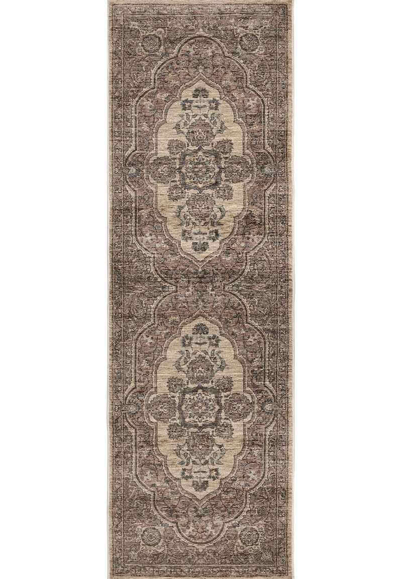 Raja Medallion Vintage Rug – Brown Heritage Elegance - Bargainia.com - 