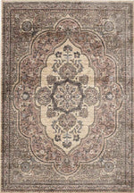 Raja Medallion Vintage Rug – Brown Heritage Elegance - Bargainia.com - 