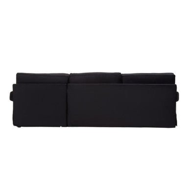 Ralph Three Seat Black Velvet Right Chaise Sofa - Bargainia.com - 