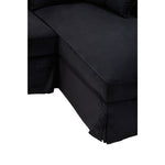 Ralph Three Seat Black Velvet Right Chaise Sofa - Bargainia.com - 