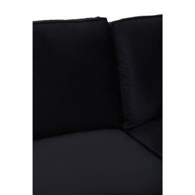 Ralph Three Seat Black Velvet Right Chaise Sofa - Bargainia.com - 