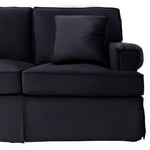 Ralph Three Seat Black Velvet Right Chaise Sofa - Bargainia.com - 