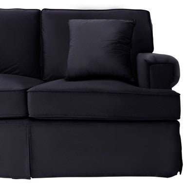 Ralph Three Seat Black Velvet Right Chaise Sofa - Bargainia.com - 