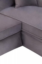 Ralph Three Seat Grey Velvet Right Chaise Sofa - Bargainia.com - 