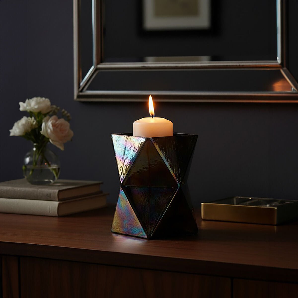 Rambia Large Oil Slick Glass Candle Holder - Bargainia.com - 5018705440088