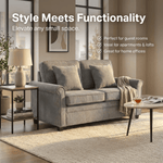 Ramy Single Sofa Bed | Grey Corduroy Fold Out Couch Bed with Memory Foam Mattress | Compact 2 Seater | Small Spaces - Bargainia.com - 5056536107565