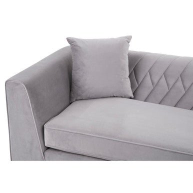 Rashika 3 Seat Grey Velvet Sofa - Bargainia.com - 