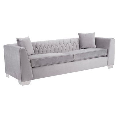 Rashika 3 Seat Grey Velvet Sofa - Bargainia.com - 