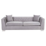 Rashika 3 Seat Grey Velvet Sofa - Bargainia.com - 