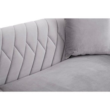 Rashika 3 Seat Grey Velvet Sofa - Bargainia.com - 
