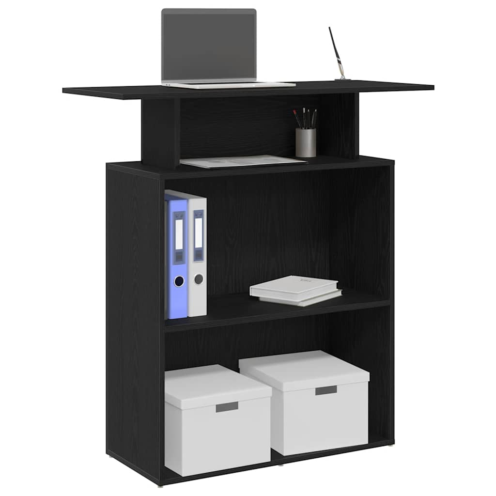 Reception Desk Black 100x40x104 cm Engineered Wood - Bargainia.com - 