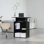 Reception Desk Black 100x40x104 cm Engineered Wood - Bargainia.com - 