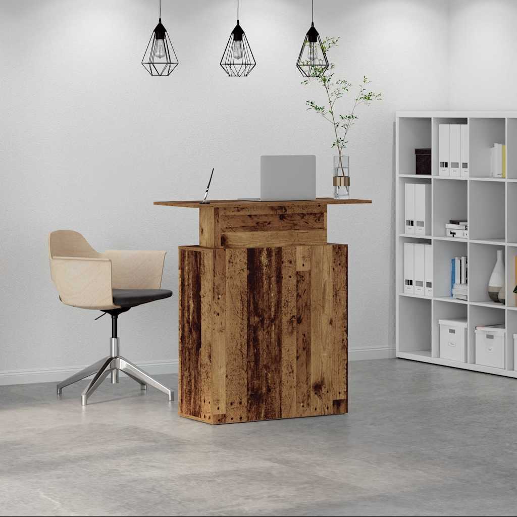 Reception Desk Old Wood 100x40x104 cm Engineered Wood - Bargainia.com - 8721158658951 - 859058