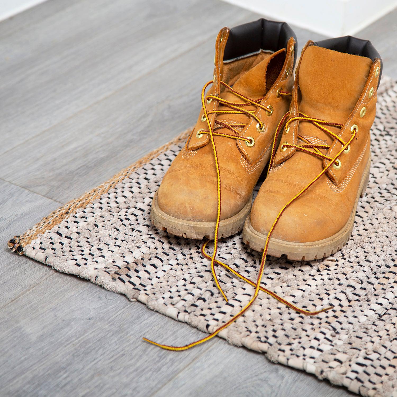 Recycled Leather Carpet Mat - Sand or Grey - 60 x 90cm Door Mats Clearance