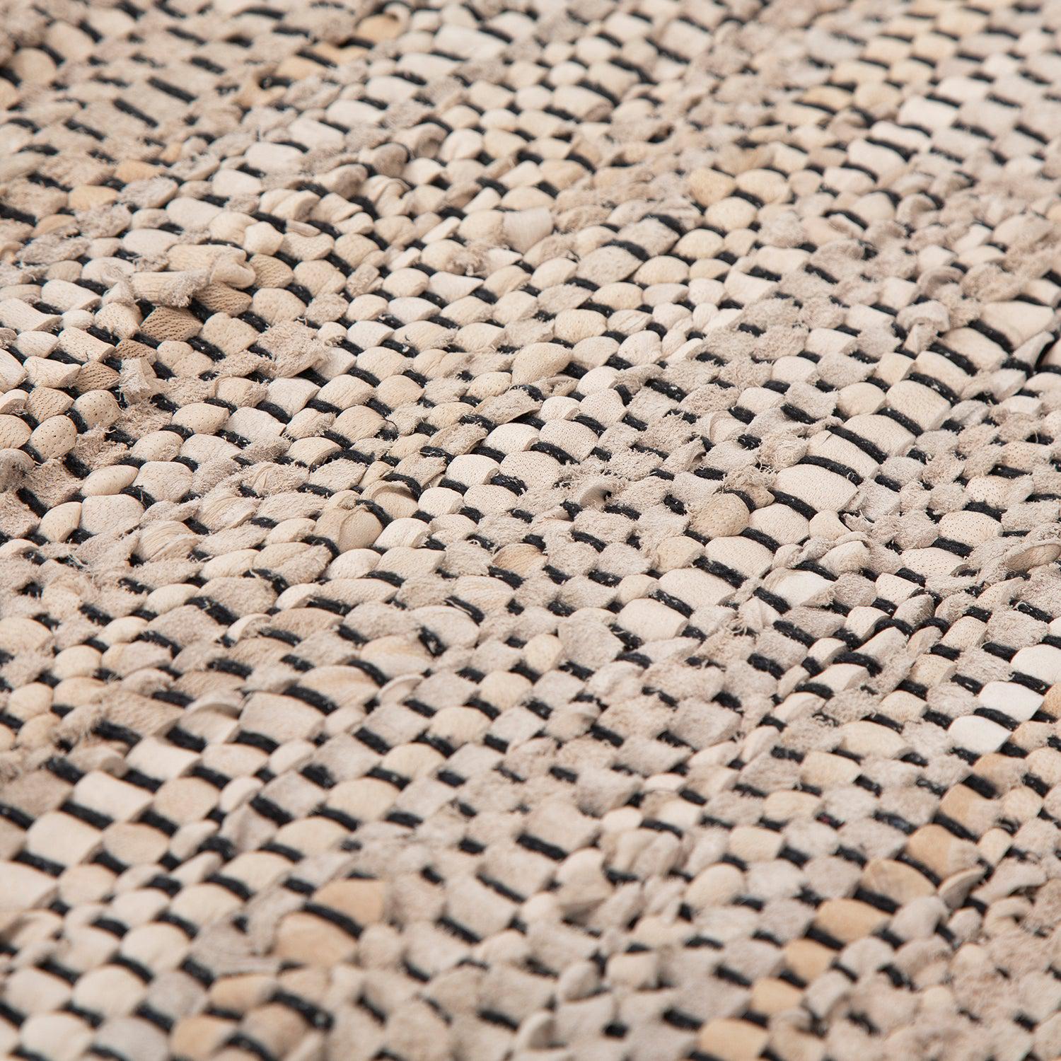 Recycled Leather Carpet Mat - Sand or Grey - 60 x 90cm - Bargainia.com - 