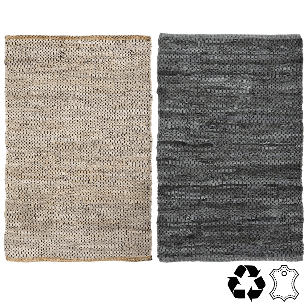 Recycled Leather Carpet Mat - Sand or Grey - 60 x 90cm Door Mats Clearance