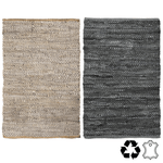Recycled Leather Carpet Mat - Sand or Grey - 60 x 90cm - Bargainia.com - 
