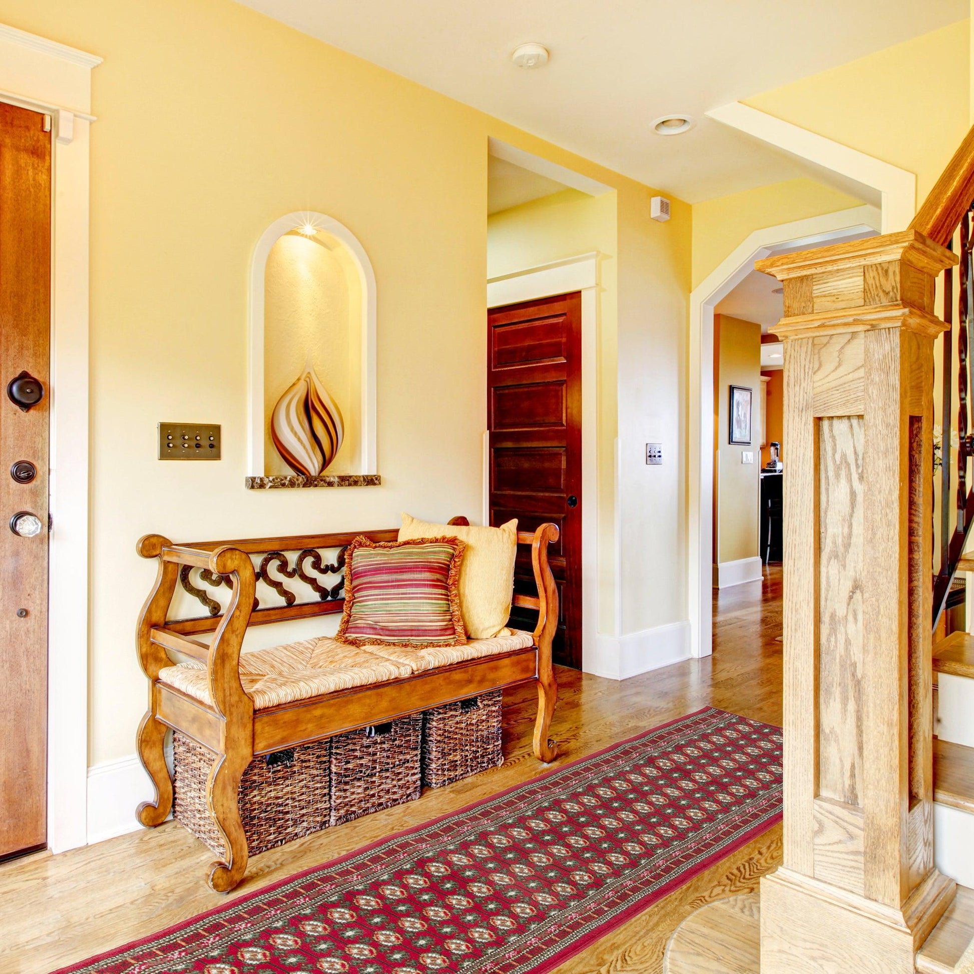 Red Bokhara Hard Wearing Runner Mat - Texas - Bargainia.com -  - RNR-TXS-3880-R055-01FT-CST