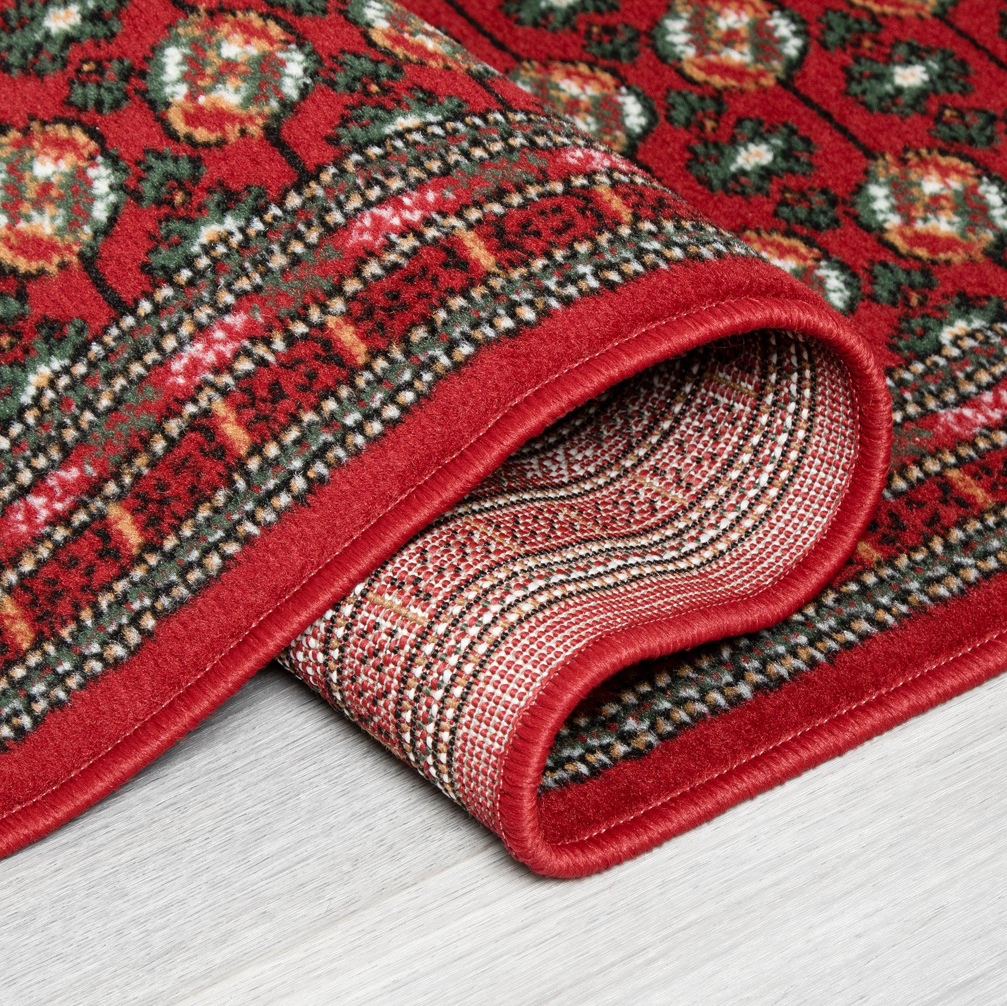 Red Bokhara Hard Wearing Runner Mat - Texas - Bargainia.com -  - RNR-TXS-3880-R055-01FT-CST