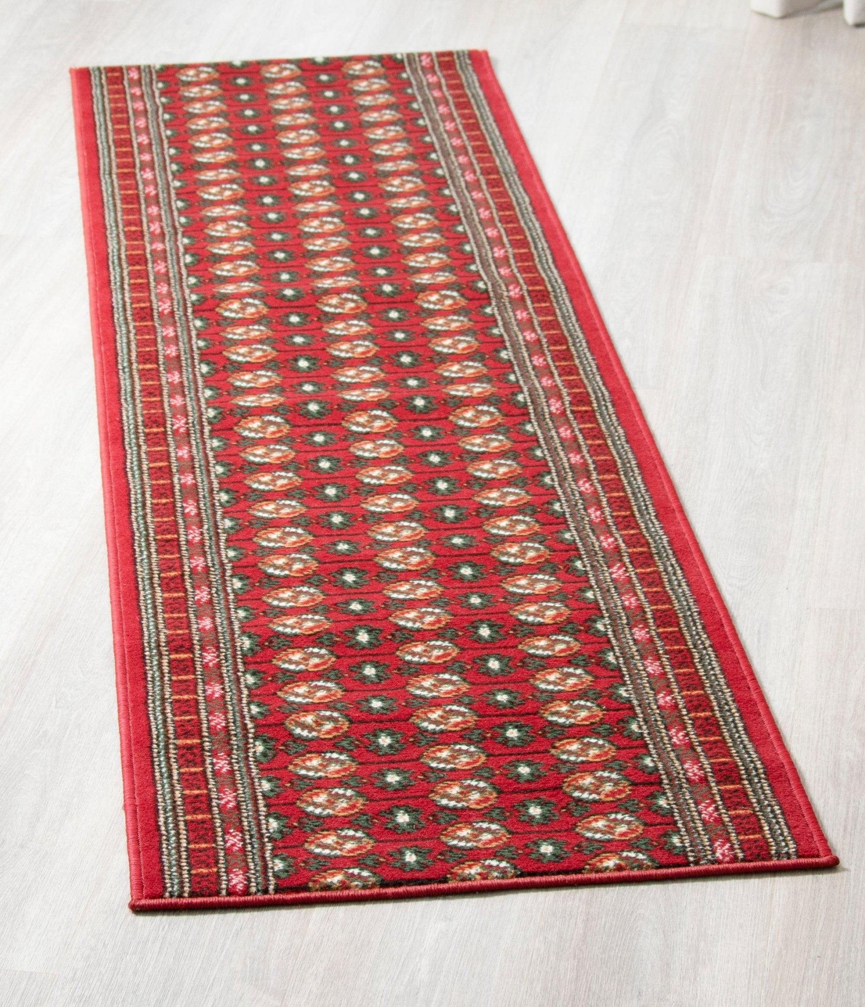 Red Bokhara Hard Wearing Runner Mat - Texas - Bargainia.com -  - RNR-TXS-3880-R055-01FT-CST