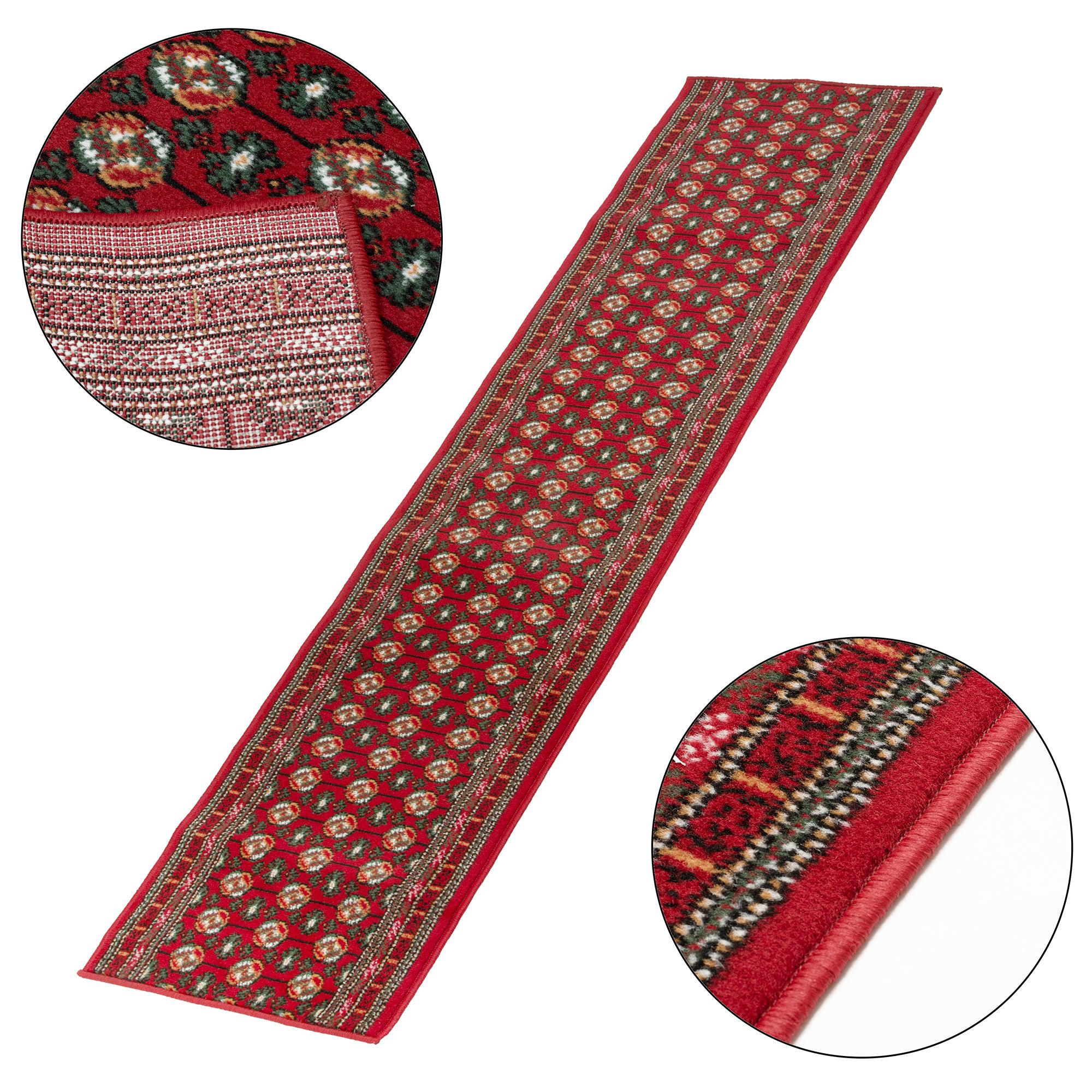 Red Bokhara Hard Wearing Runner Mat - Texas - Bargainia.com -  - RNR-TXS-3880-R055-01FT-CST