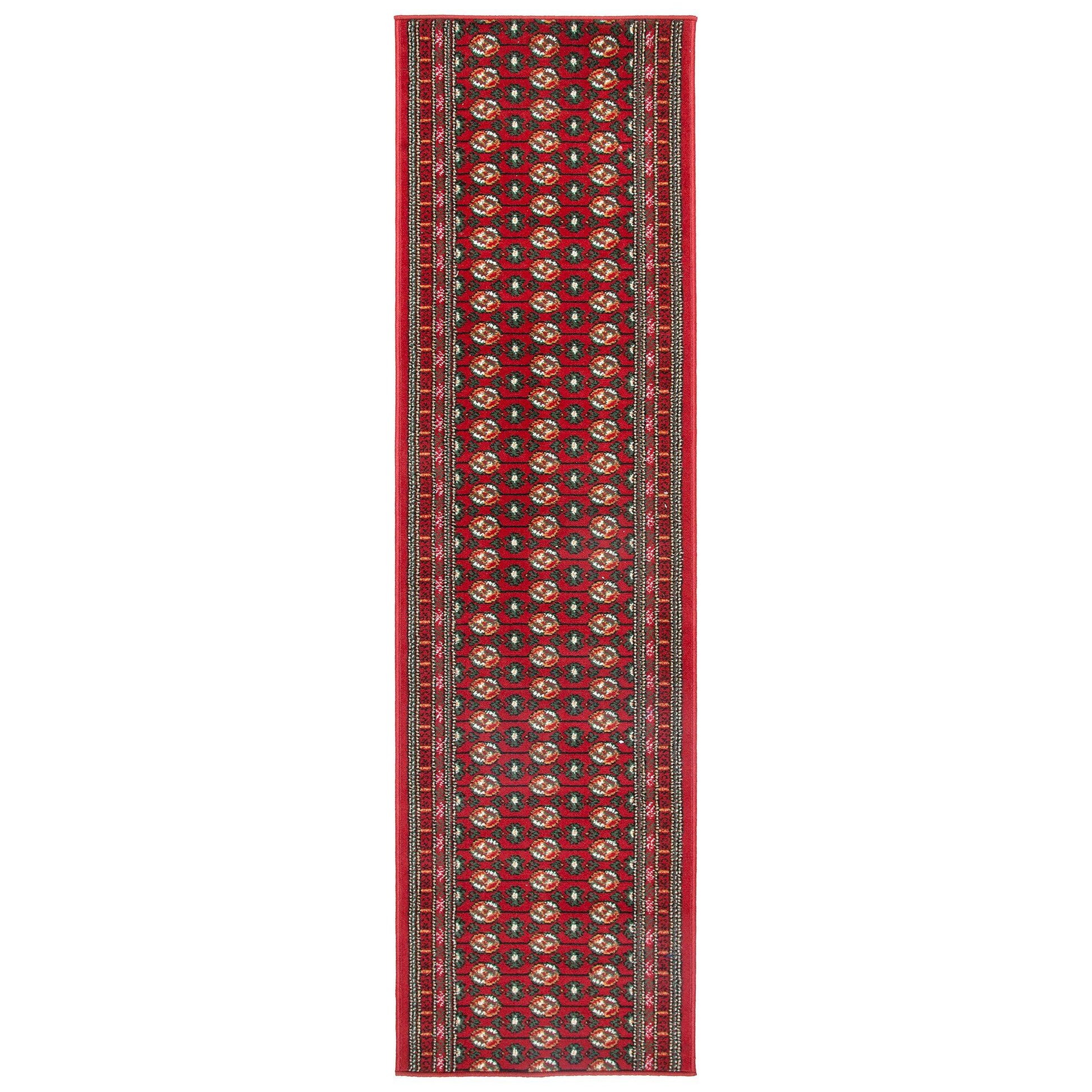 Red Bokhara Hard Wearing Runner Mat - Texas - Bargainia.com -  - RNR-TXS-3880-R055-01FT-CST