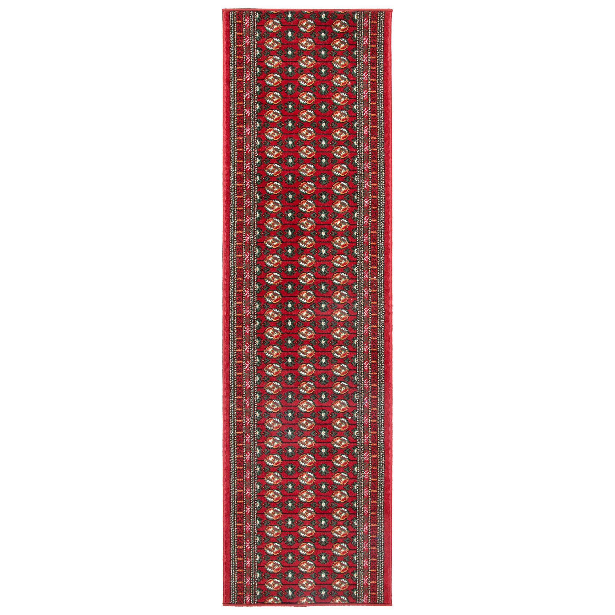 Red Bokhara Hard Wearing Runner Mat - Texas - Bargainia.com -  - RNR-TXS-3880-R055-01FT-CST