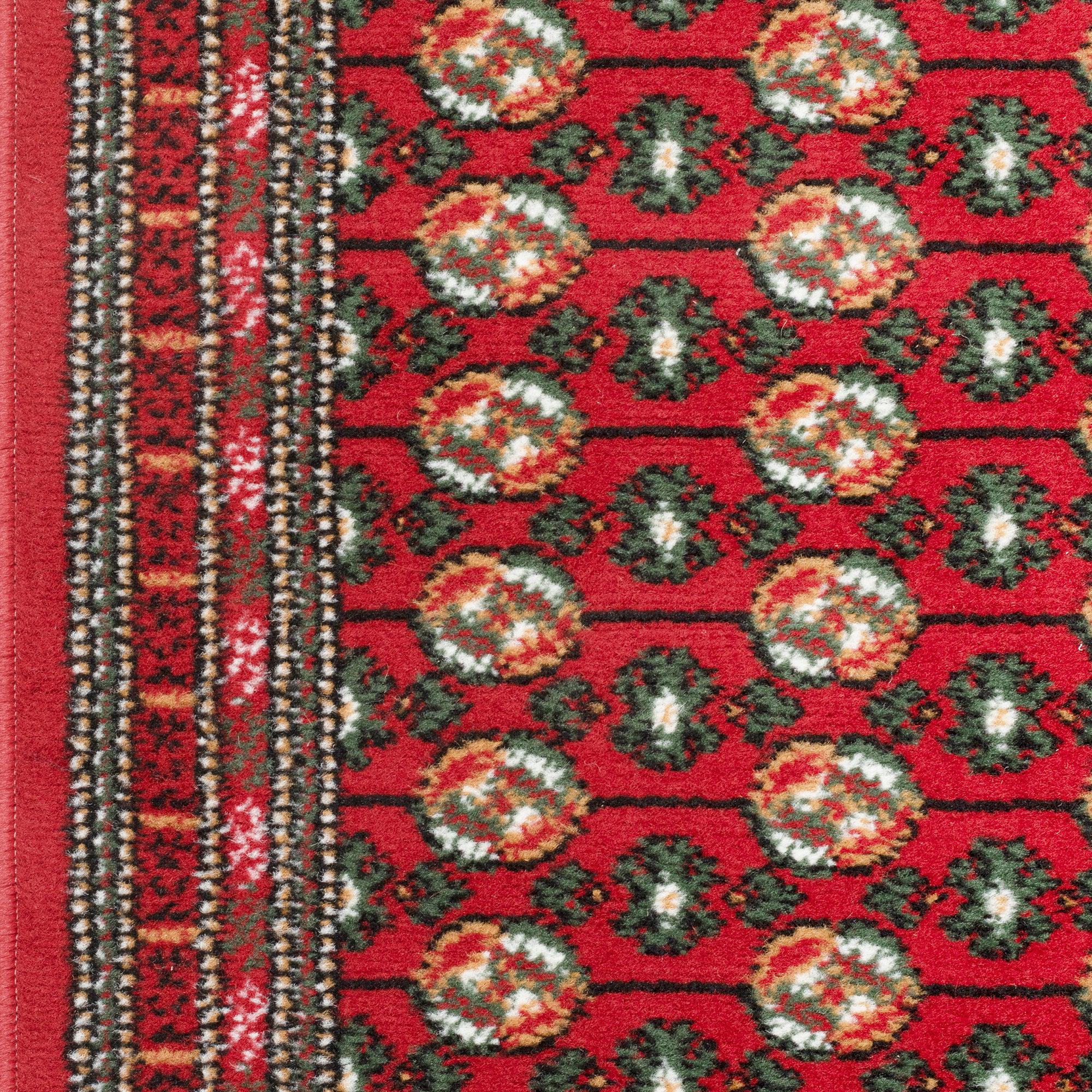 Red Bokhara Hard Wearing Runner Mat - Texas - Bargainia.com -  - RNR-TXS-3880-R055-01FT-CST