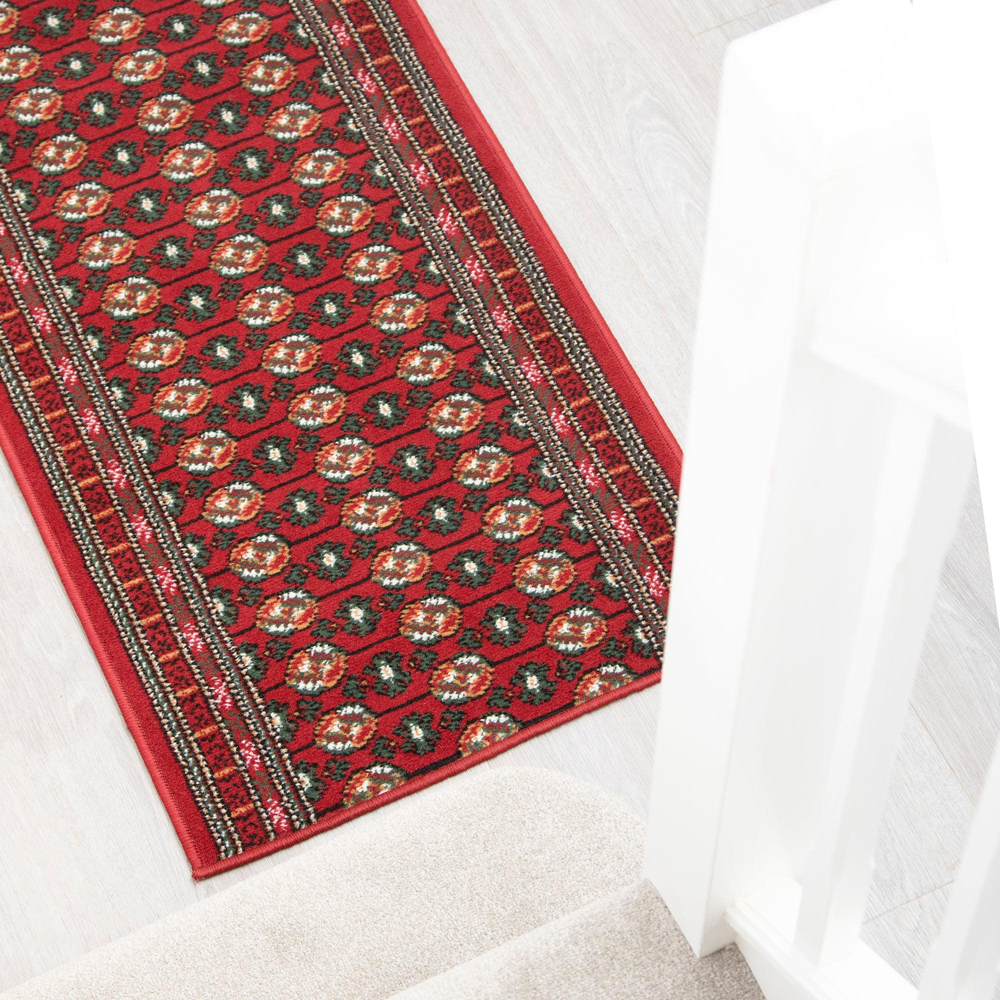 Red Bokhara Hard Wearing Runner Mat - Texas - Bargainia.com -  - RNR-TXS-3880-R055-01FT-CST