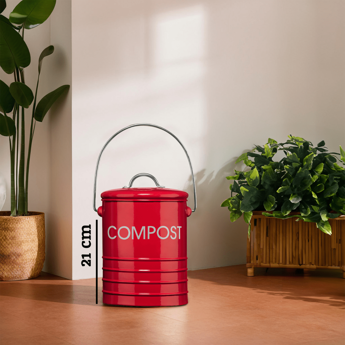 Red Compost Bin With Handle - Bargainia.com - 5018705727844