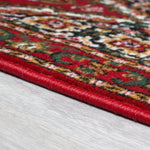 Red & Cream Traditional Medallion Hard Wearing Runner Mat - Texas - Bargainia.com - 