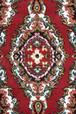 Red & Cream Traditional Medallion Hard Wearing Runner Mat - Texas - Bargainia.com - 