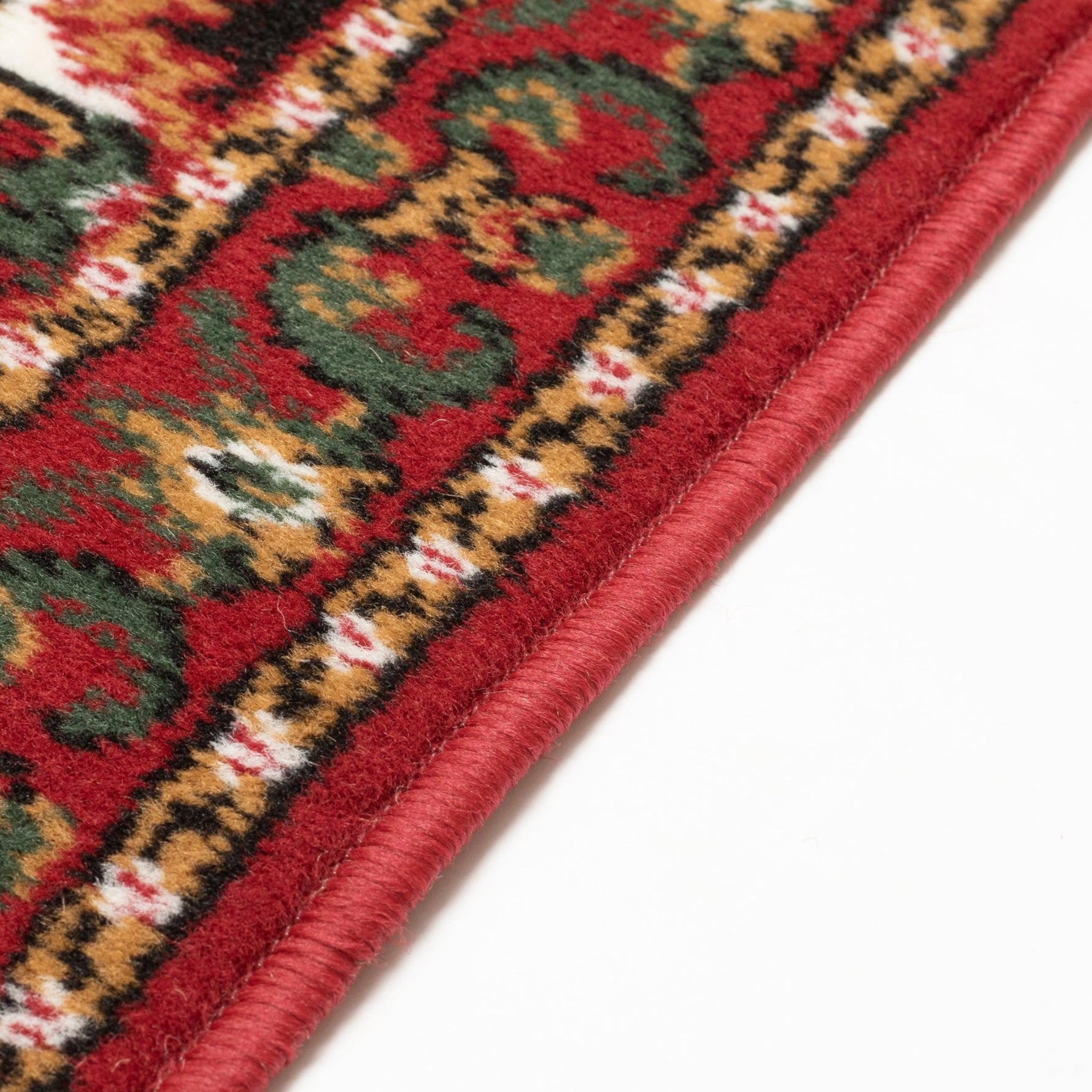 Red & Cream Traditional Medallion Hard Wearing Runner Mat - Texas - Bargainia.com - 