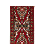 Red & Cream Traditional Medallion Hard Wearing Runner Mat - Texas - Bargainia.com - 