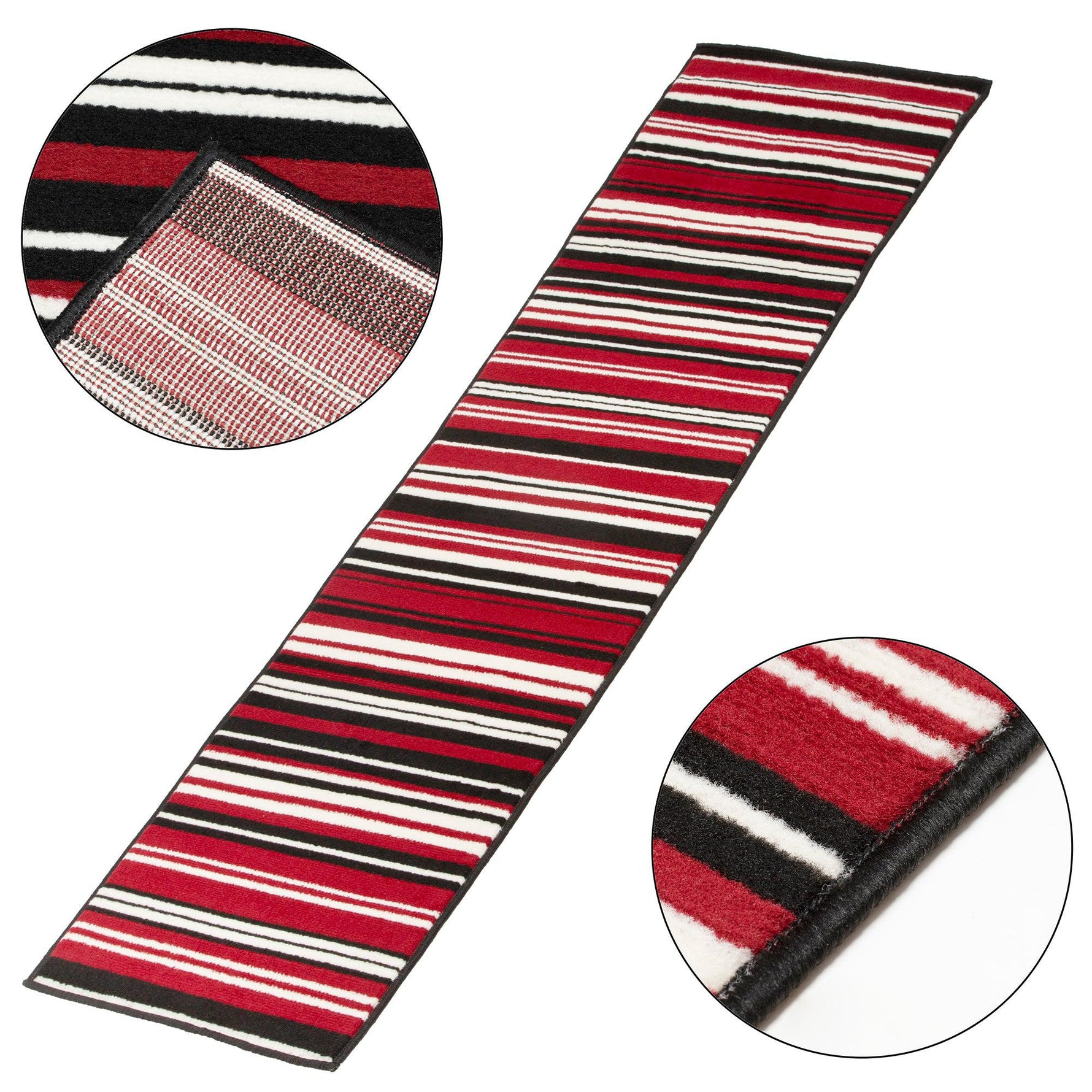 Red Lines Hard Wearing Runner Mat - Texas - Bargainia.com - 