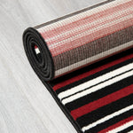 Red Lines Hard Wearing Runner Mat - Texas - Bargainia.com - 