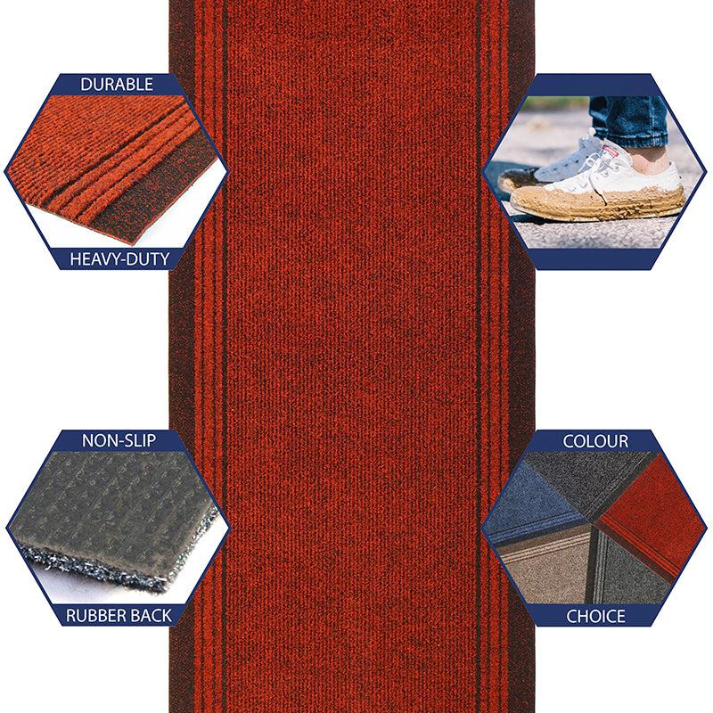 Red Stair Runner / Kitchen Mat - Sydney (Custom Sizes Available) - Bargainia.com -  - RNR-SYD-R-01FT-CST
