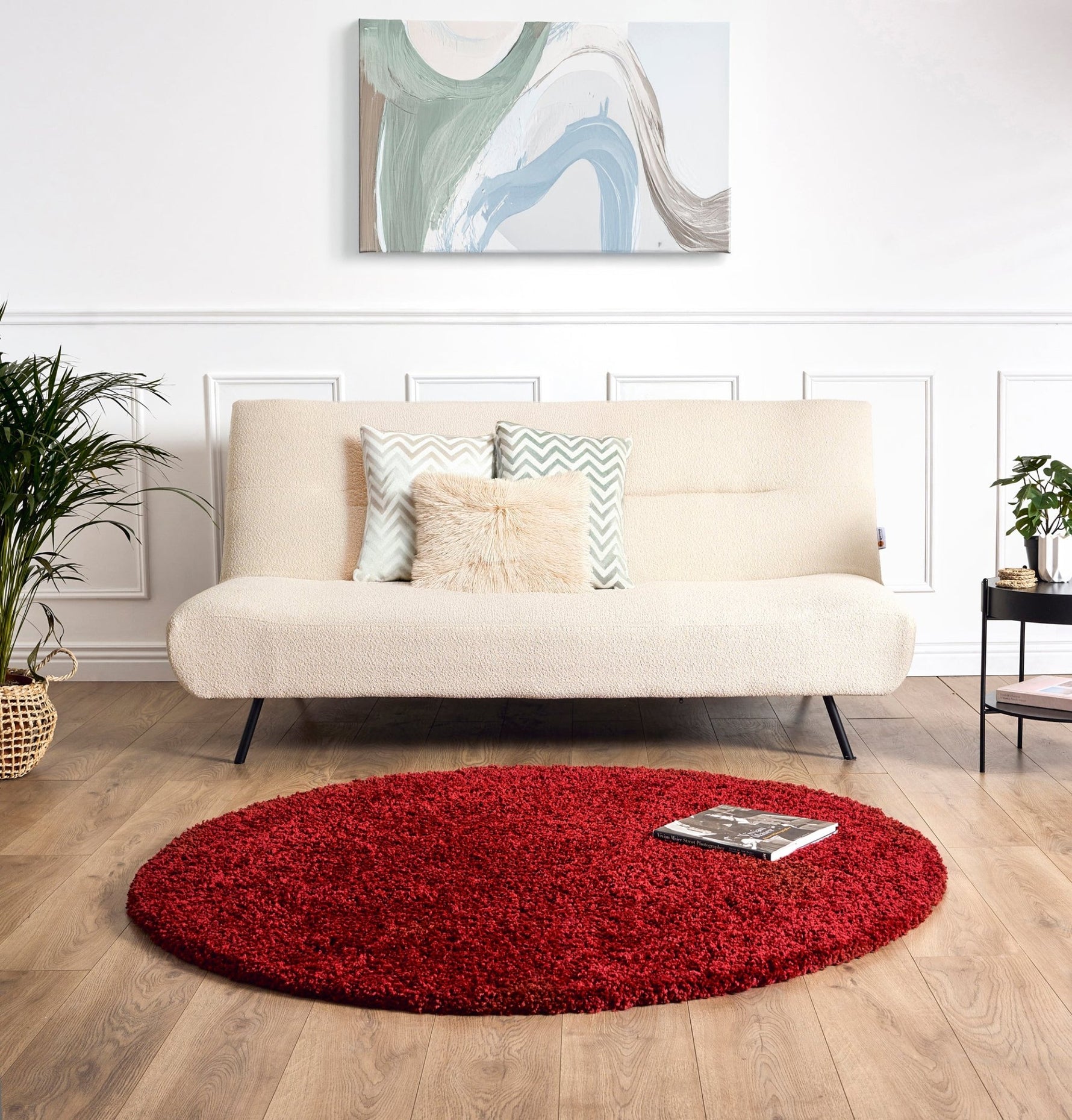 Red Thick Shaggy Rug - California - Bargainia.com - 