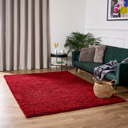 Red Thick Shaggy Rug - California Rugs Rug Masters