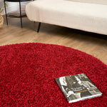 Red Thick Shaggy Rug - California - Bargainia.com - 