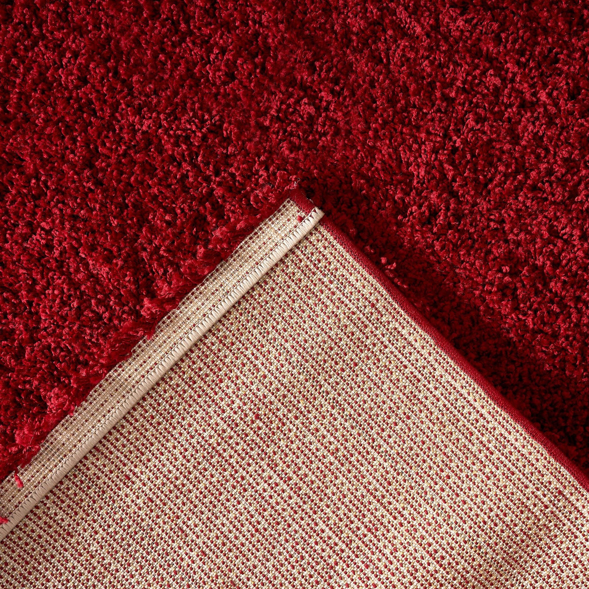 Red Thick Shaggy Rug - California Rugs Rug Masters