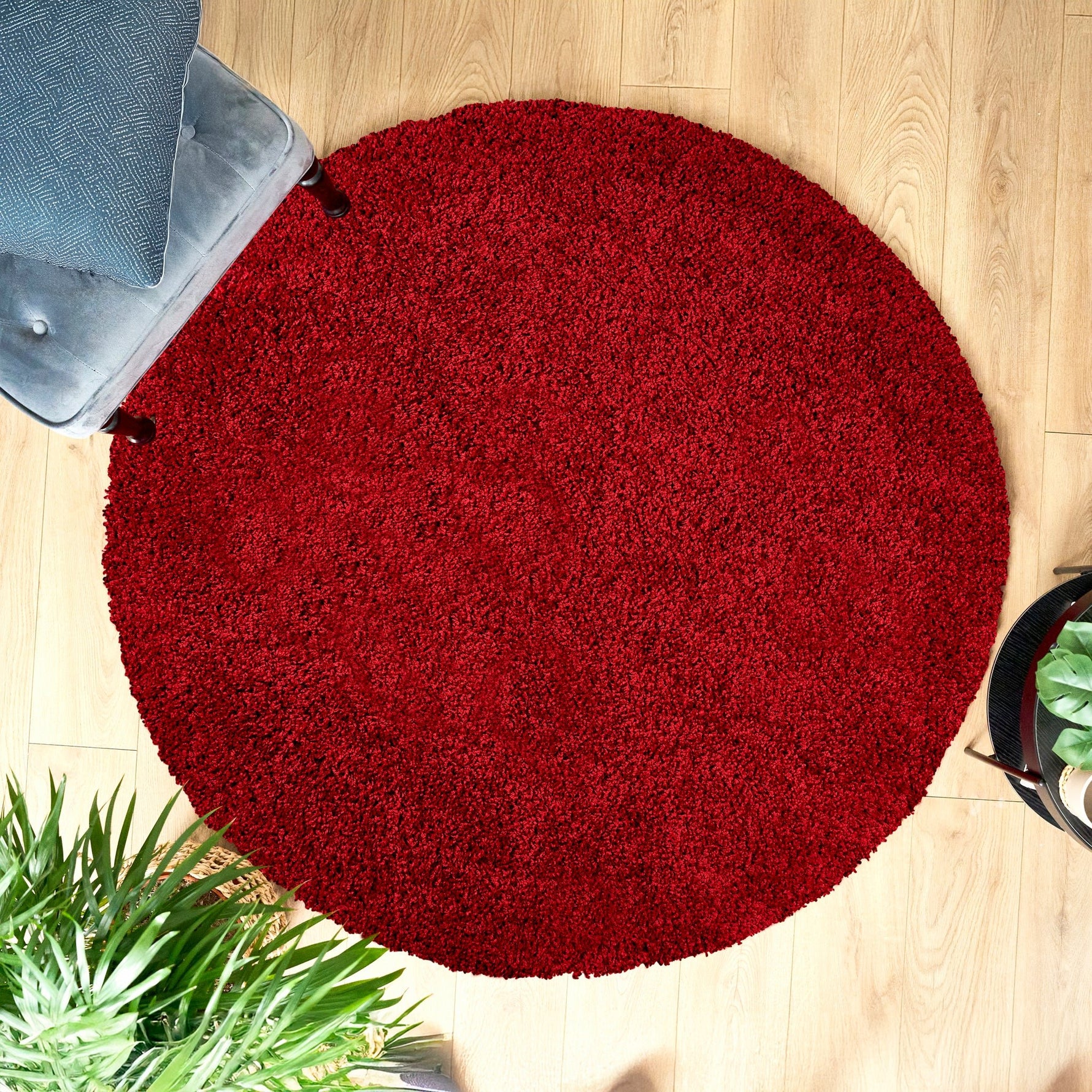 Red Thick Shaggy Rug - California - Bargainia.com - 