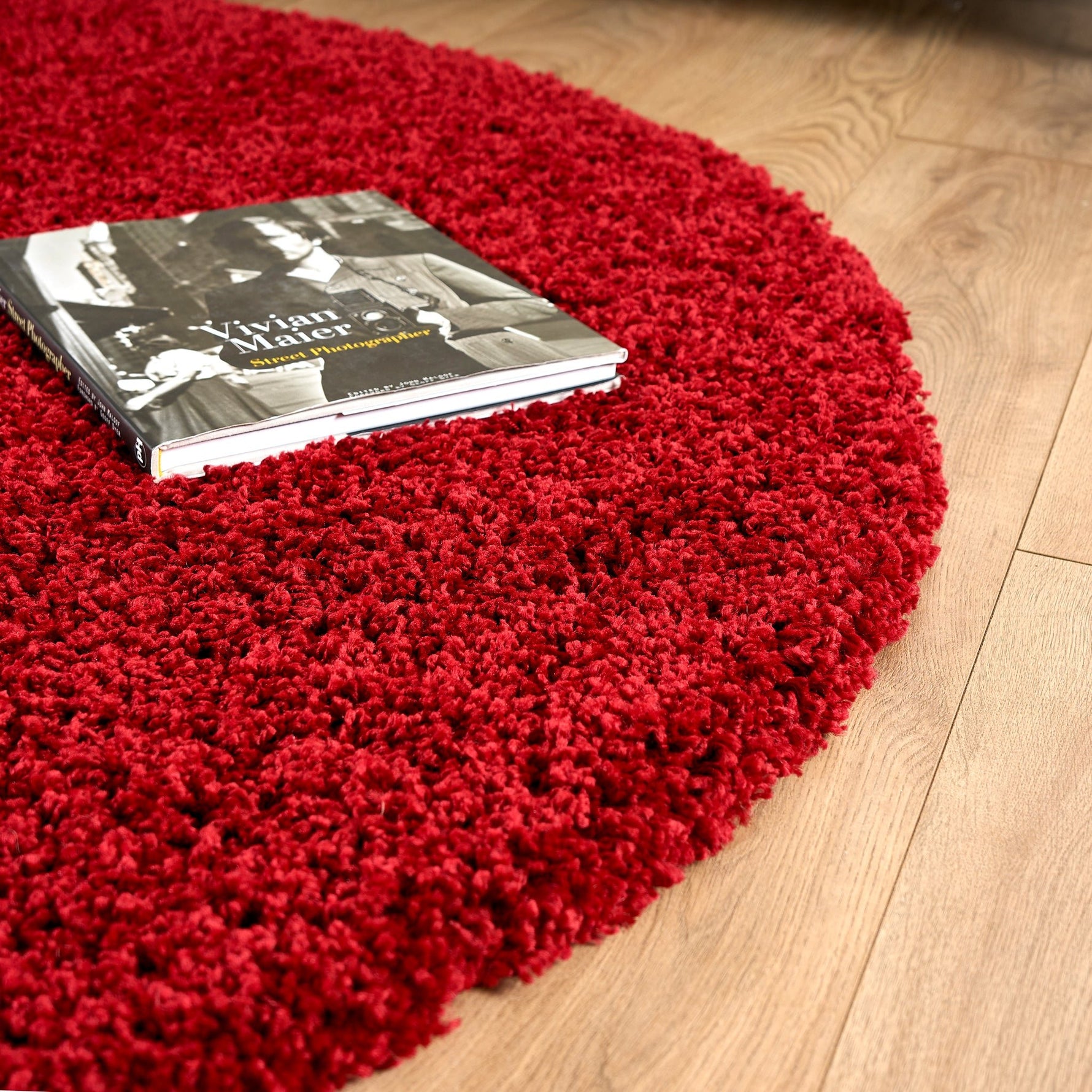 Red Thick Shaggy Rug - California - Bargainia.com - 