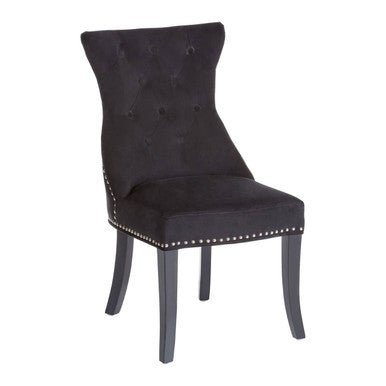 Regents Park Black Cotton Velvet Dining Chair - Bargainia.com - 5018705791197